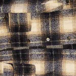 Maurices Long Blue Plaid Coat